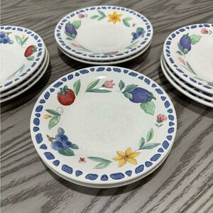 Vintage Pfaltzgraff Summer Garden 7.5in Salad Plates- Set of 10